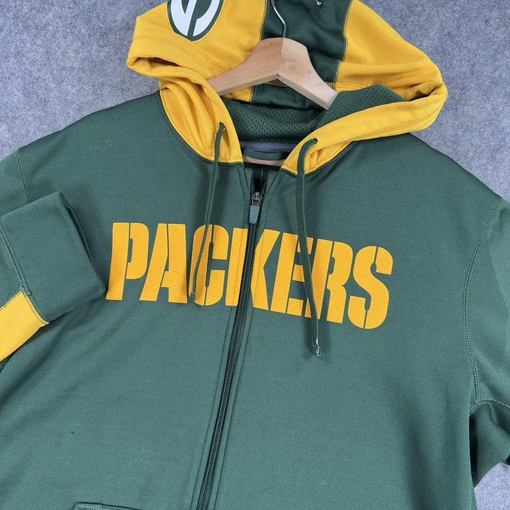 Green Bay Packers Sweatshirt Hoodie Mens Large NFL‎ Football Nike Therma-FIT
